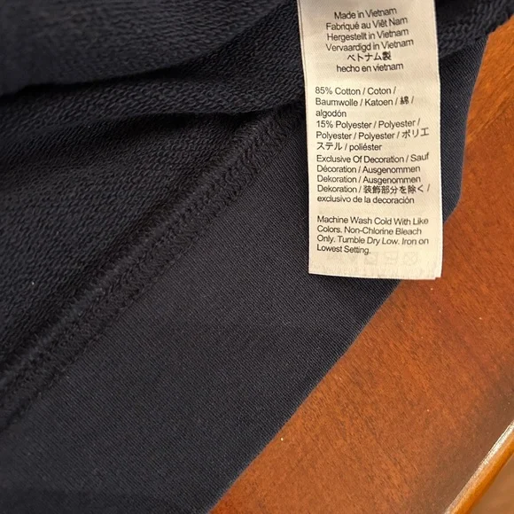 Crew cuts Navy Blue Hoodie with patch sleeves - Picture 7 of 8